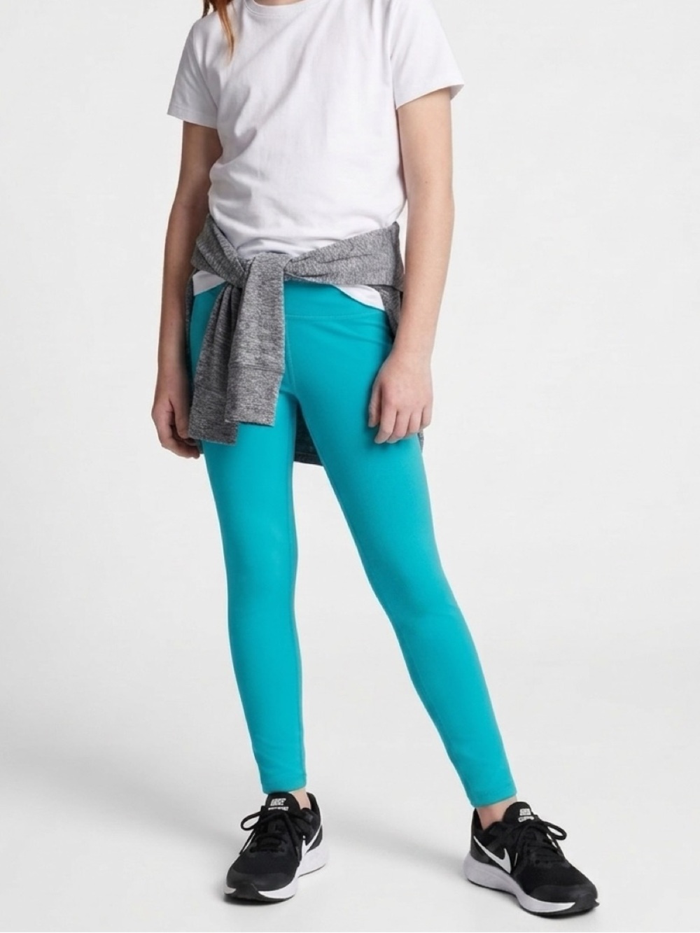 Athleta Girl High Rise Powervita Chit Chat Tight Leggings XL/14 NWT Aqua